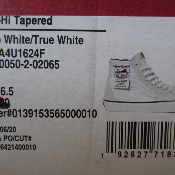 Vans Sk8-Hi Tapered White/True White Canvas US 6.5 - Picture 2 of 11
